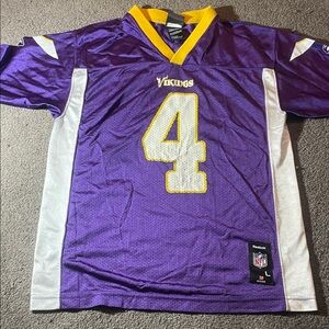 Reebok Purple and Yellow Brett Favre Vikings Jersey